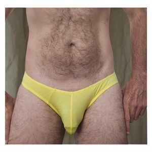 Yellow Men's Low-Waist Brief Underwear